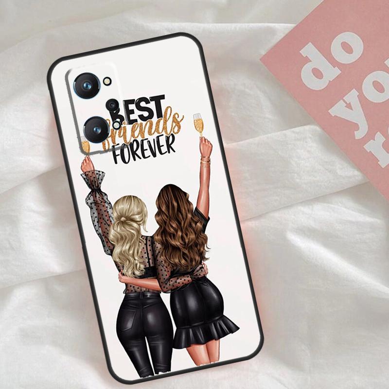Чехол для девочек Bff Лучшие подруги навсегда для Realme C65 C67 C71 C63 C61 C55 C51 C53 C35 C75 11 12 13 14 15 Pro Plus GT6 GT7 Pro