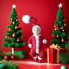 Children's Wool Red Christmas Romper for Photography