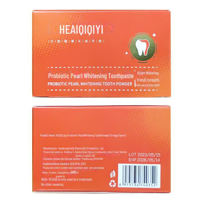 Пробиотический порошок для чистки зубов: Освежает дыхание, отбеливает, удаляет пятна, формула с пищевой содой