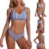 Женский модный купальник с принтом, разделенный купальный костюм из двух частей, бикини