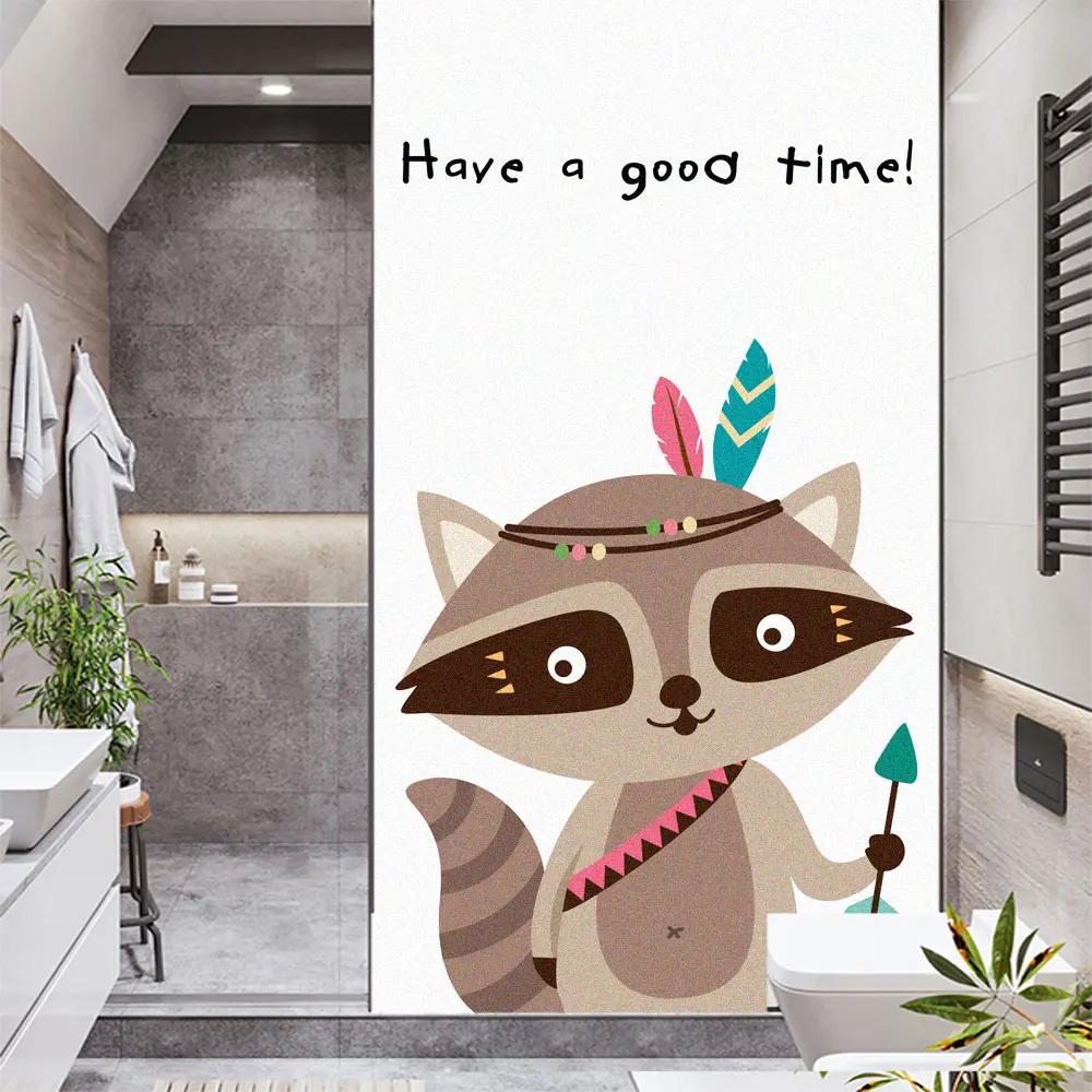 Lovely Animals Window Film Privacy Glass Sticker UV Blocking Heat Control Window Coverings Window Tint for Homedecor