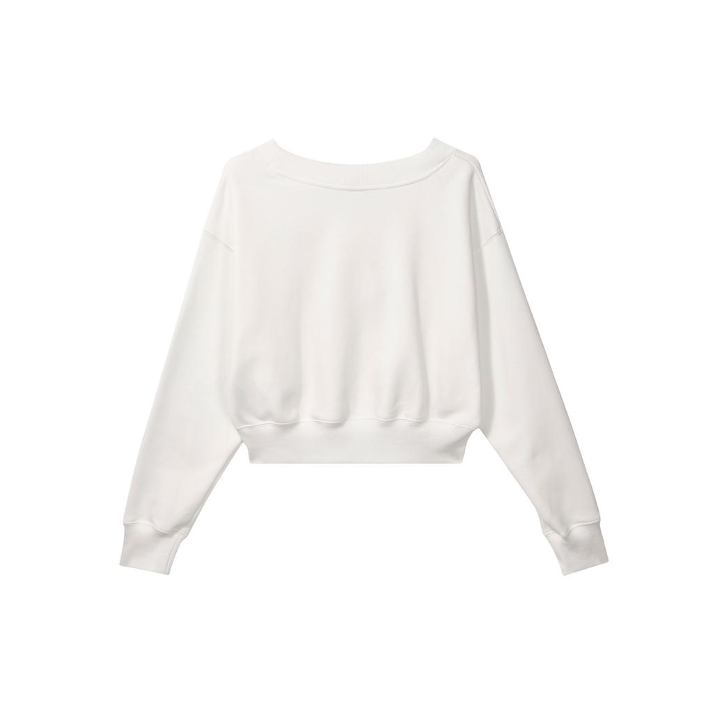 Nike Спортивная одежда Phoenix Fleece Vintage Solid Color Logo Вышитый V-образный вырез Флис Свободная короткая толстовка Женские топы Sail FN3652-133