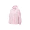 Solid Color Logo Print Zipper Hooded Long Sleeve Jacket Women Jackets Pink 671925-16