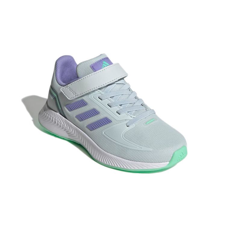 adidas Runfalcon 2.0 K Прочные Дышащие Кроссовки с Низким Верхом для Бега Детские Кроссовки Серо-Фиолетовые GV7755