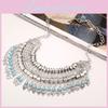 Ethnic Style Simulation Gemstone Decoration Tassel Design Women Necklace For Boho Jewelry Lovers