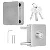 Square Single Glass Door Lock Latch Frameless Stainless Iron No Drilling Home Office Lock