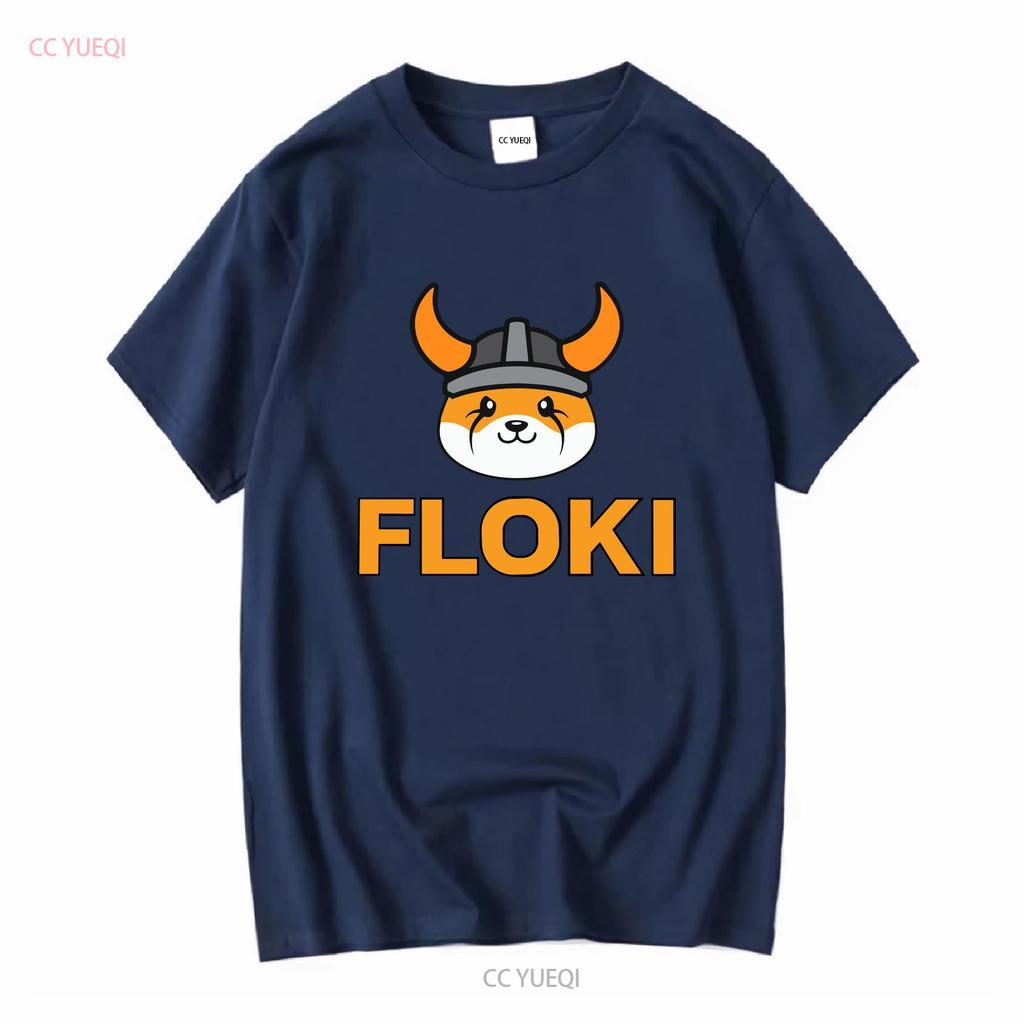Футболка с круглым вырезом Floki Inu Memecoin Криптовалюта Крипто Токен с длинным или коротким рукавом винтажная стирка мягкая универсальная унисекс
