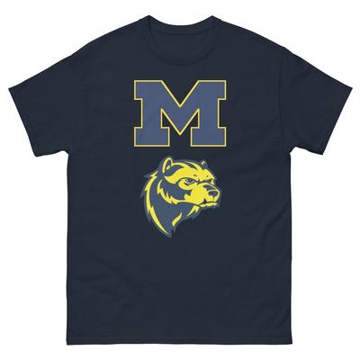 Футболка Michigan Wolverines, Талисман U of M, Футболка Michigan Wolverines, Унисекс