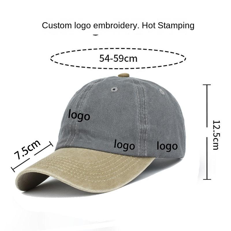 Women's Men's Retro Outdoor European American Soft Top Colorblock Baseball Cap Summer Antique Washed PVC Contrast Color 6-Panel