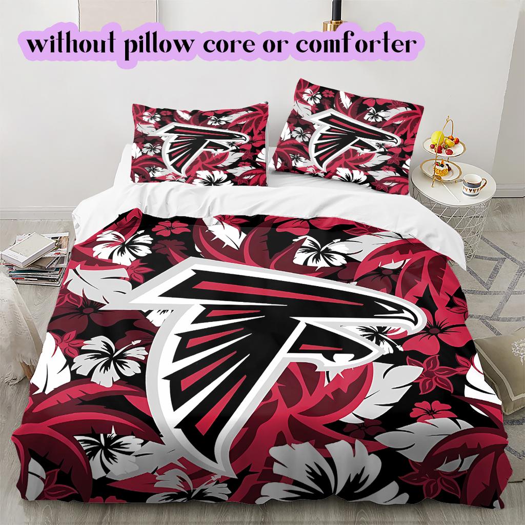 football Logo Pattern Bedding Quilt Set Quilt Cover Pillowcase Home Decoration Birthday Gift (1*duvet cover+ 2*pillowcase, without core)