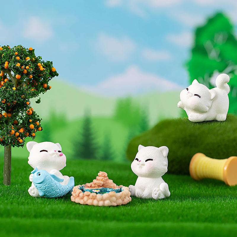 Миниатюрные фигурки животных, маленькая кошка, поделки из смолы, дом, микро-Сказочный сад, аксессуары «сделай сам», креативное украшение для дома, автомобиля