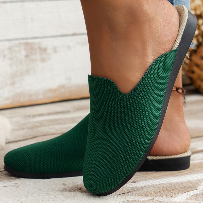 Женские полутапочки с острым носком, осенние новые женские повседневные прогулочные туфли без шнуровки на плоской подошве, женская легкая нескользящая повседневная обувь