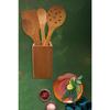 Wooden Wooden Spoon Set With Stand Food Serving Presentation Spoon Set Wooden Spoon Holder (5 Pieces)