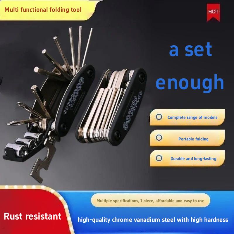 16-in-1 Socket Wrench Set Portable Folding Screwdriver Multi-Tool Compact EDC Repair Kit for Electronics & Bicycle Easy to Use