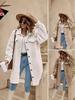 2024 Women's European and American Winter Plush Lapel Long Coat with Button-Down Design