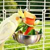 Stainless Steel Parrot Feeder Splash-Proof Vegetable Skewer Bird Food Holder  Bird Supplies