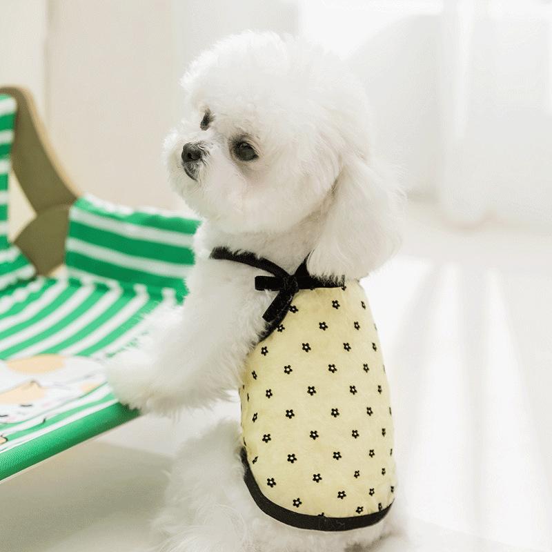 Thin Dog Clothes Mesh Hollowed Polka Dot Suspenders Spring and Summer Teddy Bear Small Dog Cat Pet Clothes