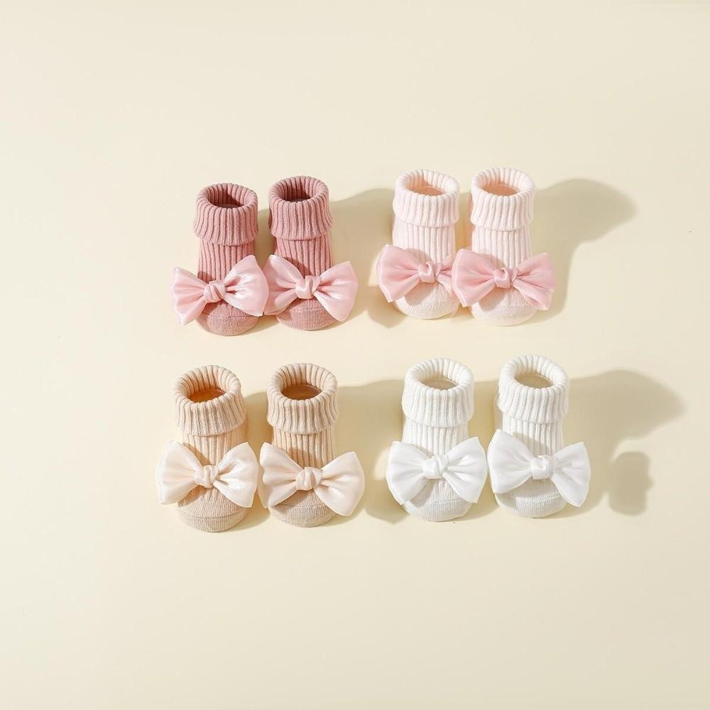 1 Paie Soft Cotton Blend Baby Floor Sock Breathable Fabric Anti-Slip Sock Indoor Home