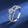 Bague Ringen Ювелирные изделия из стерлингового серебра 925 пробы для женщин 1 карат 2 карат D цвет муассанит кольцо с сертификатом Свадебные обручальные открытые кольца