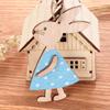 3PCS Natural Home Decorations Party Supplies Wood Crafts Cute Bunny Easter Rabbit Easter Ornaments