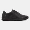 Men's Black Leather City Sneakers with Black Laces