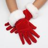 Short Wool Gloves Thicken Christmas Gloves New Santa Claus Gloves  Festive