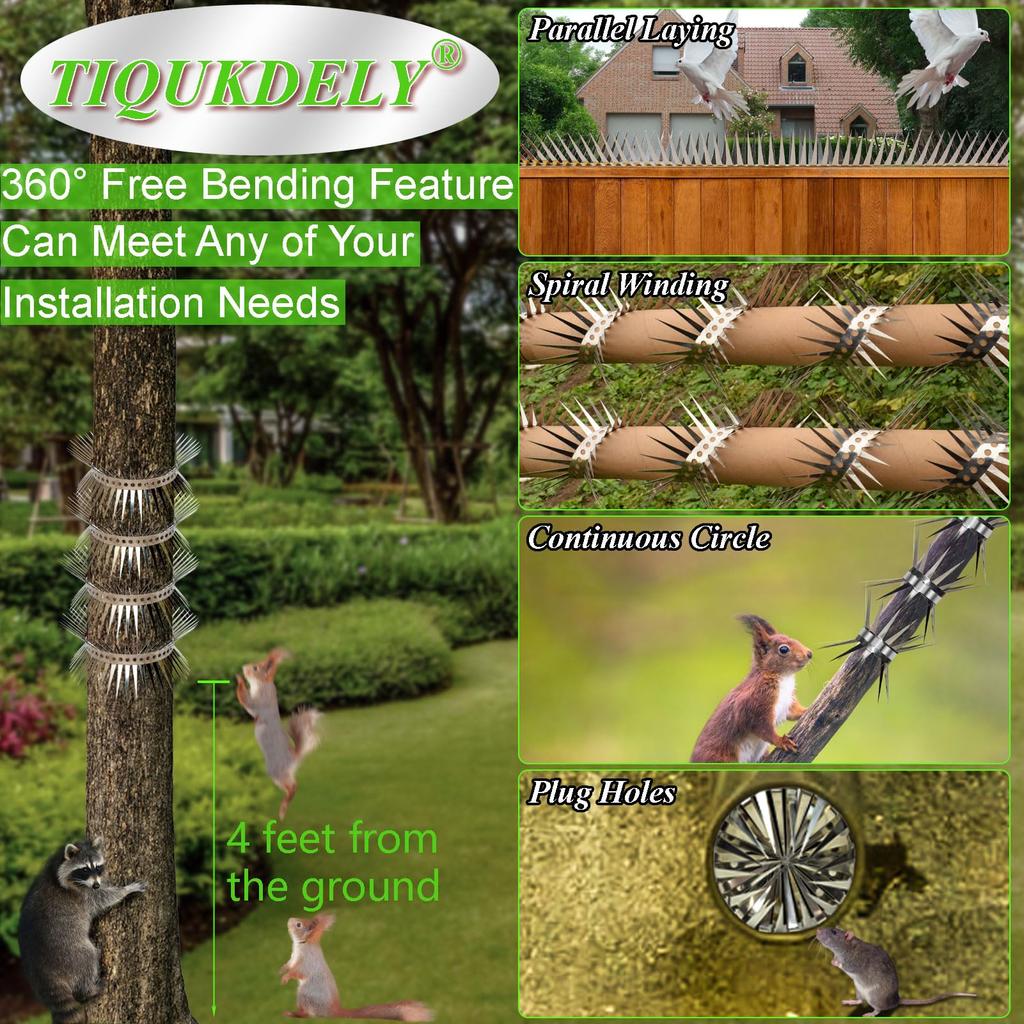 100cm Bird Spikes for Outdoor Pigeons and Other Small Birds Effectively Avoided Raccoons and Squirrels Climbing Metal Fence