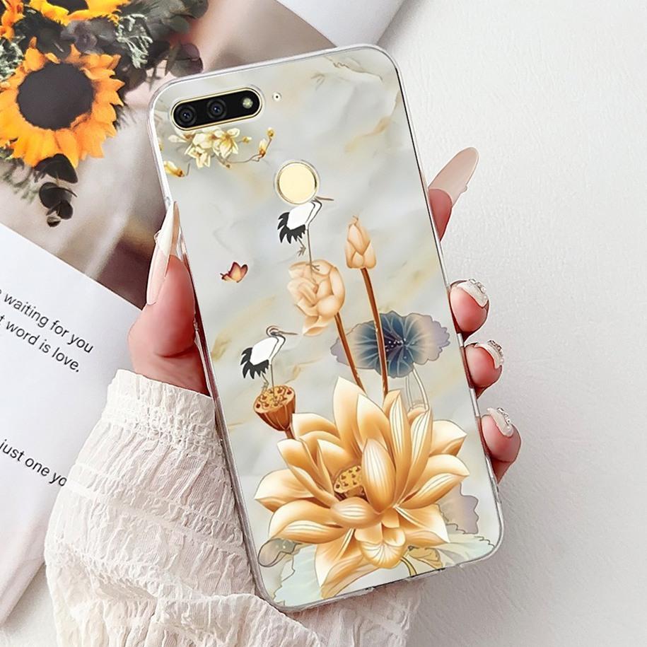 For Huawei Y6 2018 Case ATU-L21 ATU-L22 Cover Luxury Marble Butterfly Soft Silicone Phone Cover For Huawei Y6 Prime 2018 Carcasa