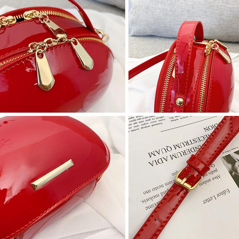 Роскошные сумки, женские сумки, дизайнерские мини-модные красные сумки через плечо в форме сердца для девочек, сумки через плечо из лакированной кожи высокого качества