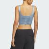 Adidas Originals Trefoil Series Corset Tank Top Solid Color Logo Sports Camisole Women Tops Texture-Blue IX1913