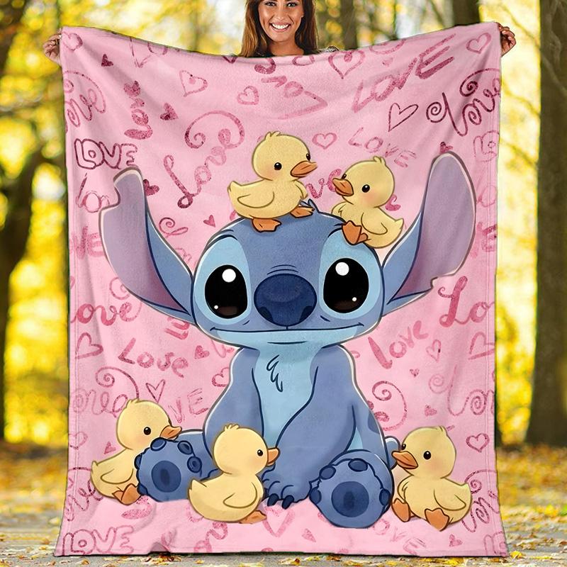 1pc S-Stitch2 Theme Blanket - Digital Print, Polyester, Cozy for All Seasons, Perfect for Outdoor, and Travel