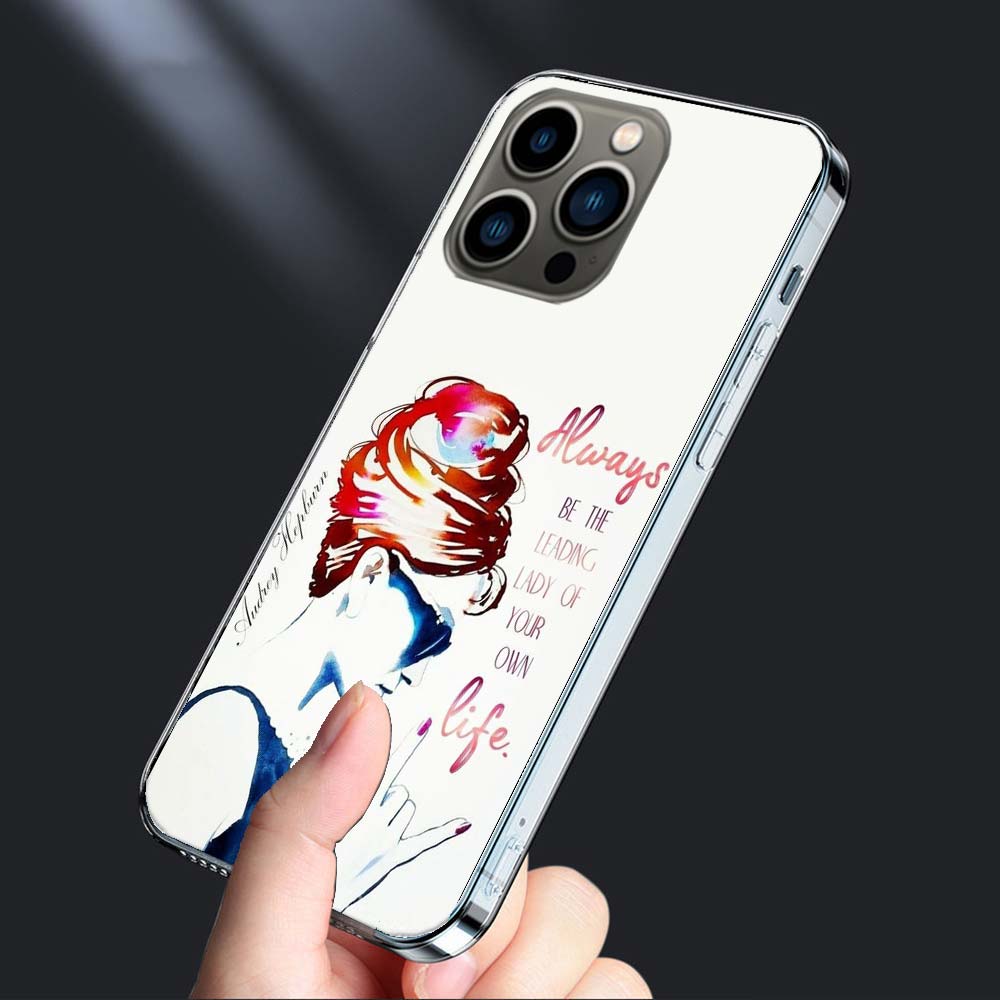 Чехол для телефона с Одри Хепберн для Iphone 16E 15 Pro 14 Plus 17E 16 17 Pro Max Air 11 12 13 Mini Ударопрочный Capa Милый Чехол TPU Cl