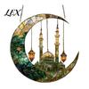 Colorful Glass Suncatcher 2D Acrylic Star Moon Lantern Suncatcher, Crescent Window Hanging Ornament Exquisite Craftsmanship for Home, Patio,