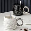 High Value Nordic Style Ceramic Cup with Lid, Light Luxury, High-end Design Mug, Home Office Couple Pair Cup