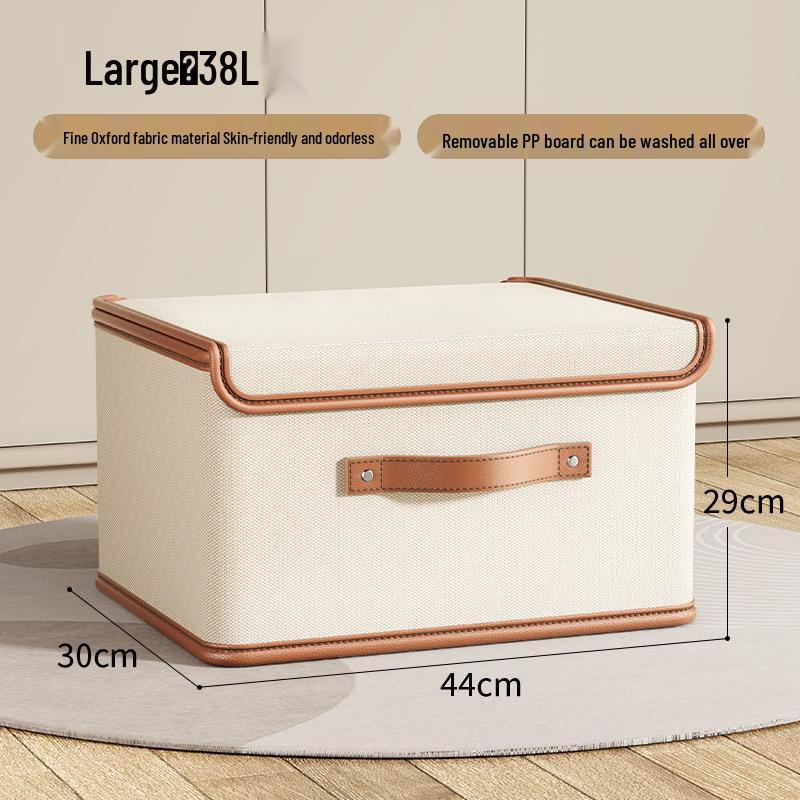 Foldable Clothes Organizer Box with Lid - Large Capacity, Dustproof Storage for Wardrobe or Living Room