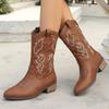 Fashion 2024 High Quality Women's Shoes Slip-on Women's Boots Fashion Embroidery Modern Boots Women Winter Plus Size Mid-Calf Boots