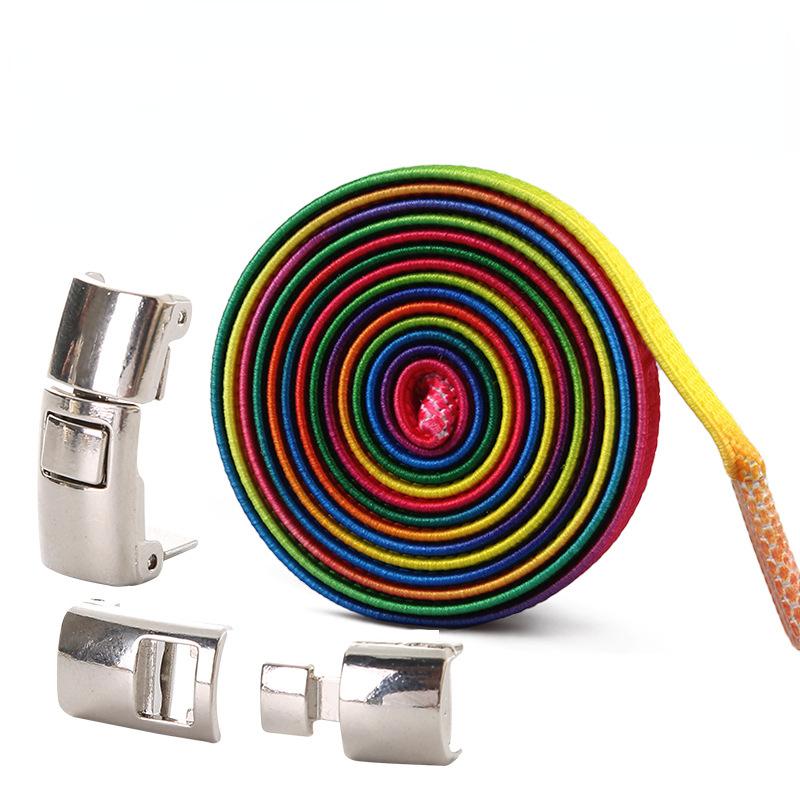 Новые шнурки для обуви без завязок, эластичные шнурки с замком для детей и взрослых, быстрые ленивые шнурки с металлическим замком, шнурки для обуви