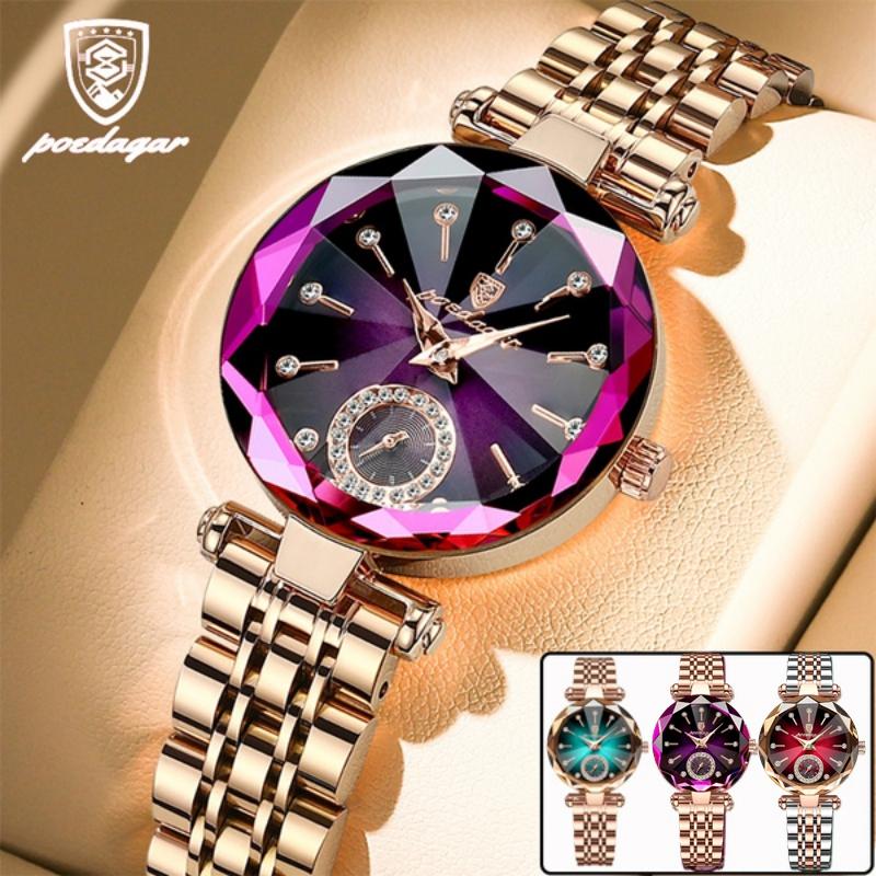 POEDAGAR Luxury Watches For Ladies Top Brand Stainless Steel Waterproof Quartz Female Wrist Watch Relogio Feminino Girl Gift