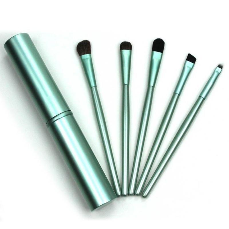 5PCS/ Set Cylinder Wooden Handle Eye Shadow Makeup Brush Small Set Brush 5 Eye Brush Makeup Pen Beauty Makeup Tools