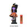 Halloween Nutcracker Party Wooden Skeleton Pumpkin Witch Black Cat Nutcracker Figures Decor for Holiday Tables Desktop Fireplace