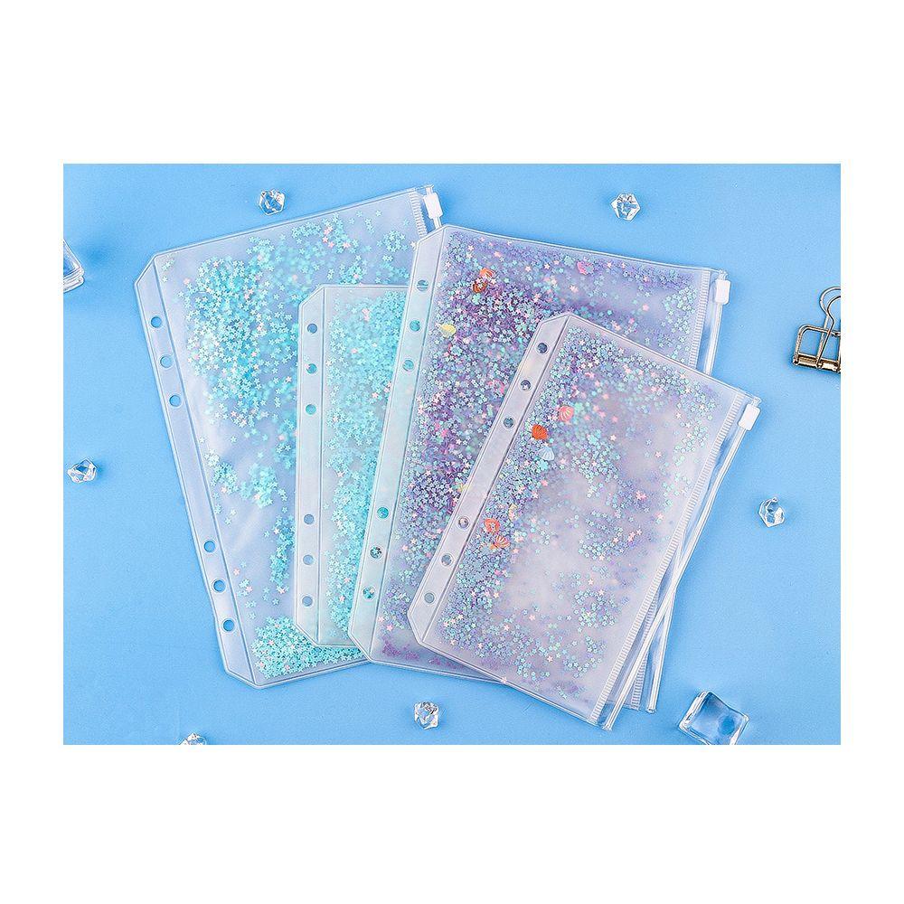 PVC Loose Leaf Standard 6 Hole File Storage Bag A5/A6 Binder Storage Pouch Inner Pocket File Holder