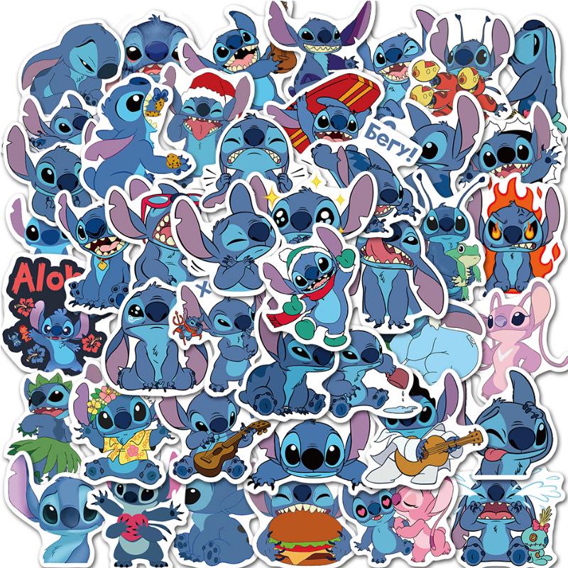 50 Anime Lilo & Stitch Cartoon Stickers - Waterproof, Removable Decals for Guitar, Skateboard, or Luggage Decor