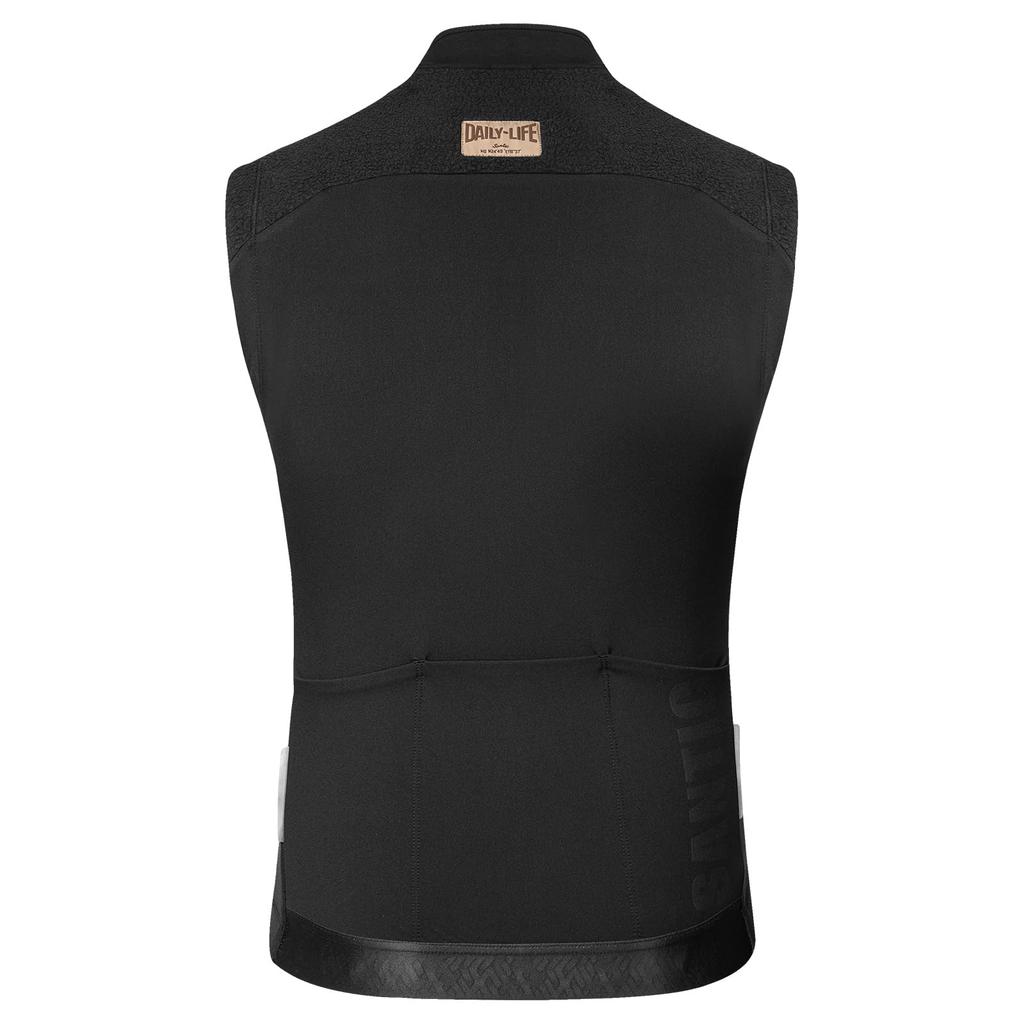 [Santic] Cycling Vest, Autumn/Winter, Fleece Lined, Cycling Gilet, Sports, Road Bike, Cold Protection, Insulation, Windproof, Reflective, with Pockets
