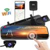 10 Inch 2K Car DVR 1440P Car Camera Night Vision Dual Lens Dashcam With 1080P Rear Camera with Rearview Camera Support GPS WIFI Dash Cam