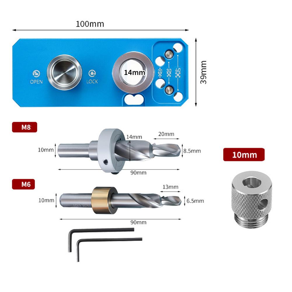 Алюминиевый профиль Направляющий инструмент для сверления Ступенчатое сверло M8/M6 Для серий 20/30/40 Локатор для сверления Инструмент для пробивки Инструмент для деревообработки