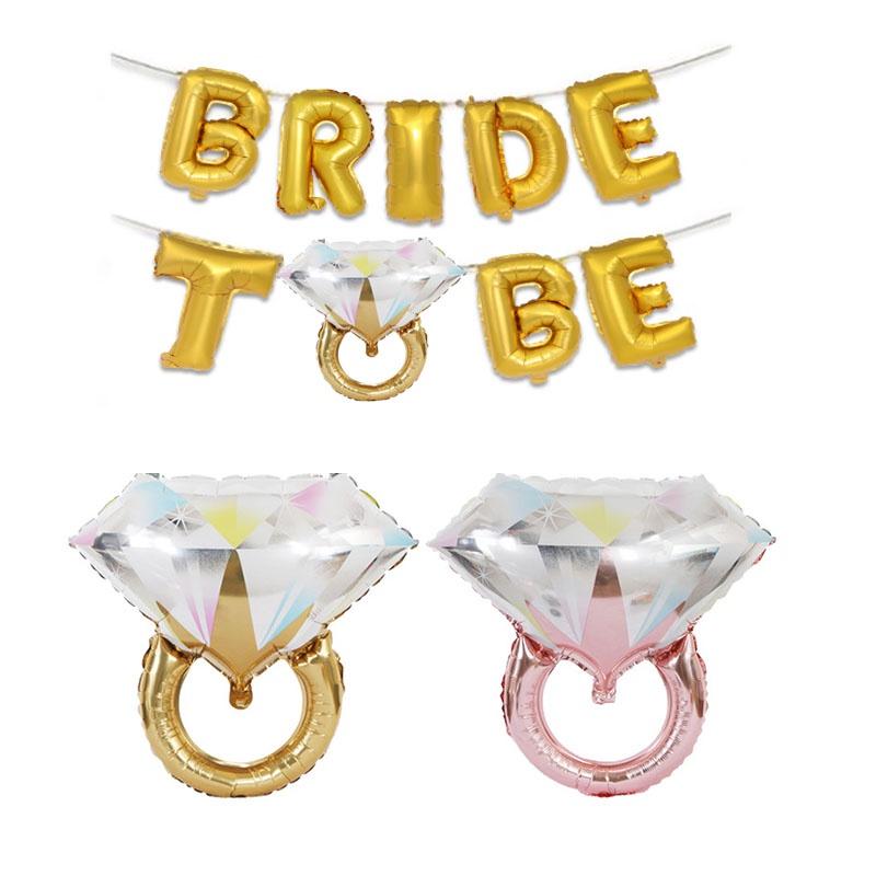 Воздушные шары из фольги в форме бриллианта Кольцо Украшения для вечеринки по случаю помолвки Свадебные принадлежности