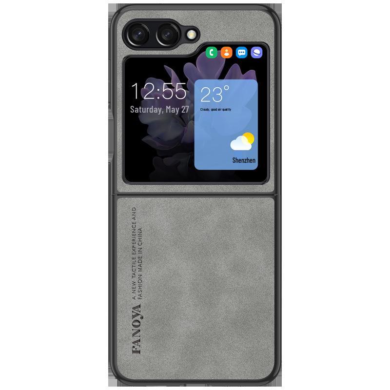 Роскошный матовый кожаный чехол для Samsung Z Flip7/Flip6/Flip5