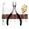DIY Jewelry Tools Set: Flat-Nose Pliers, Tweezers, and Single-Loop Ring Set.