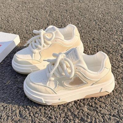 Кожаные белые туфли женские, весенние, новые, женские, на платформе, удобные, простые, повседневные, универсальные, подходящие по цвету, женские туфли