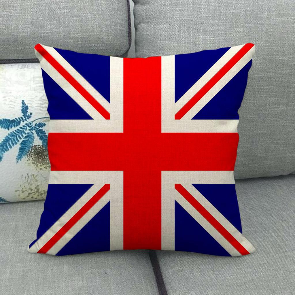 Painted Linen Flag Pillow Case Fashion Simple Casual Living Room Versatile And